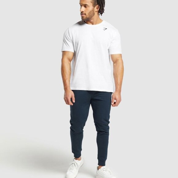 Gymshark Crest Joggers Slim Fit Navy Men's Size Medium - Picture 3 of 8